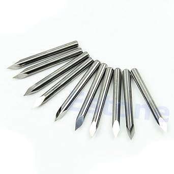 A96 45 Degree Corded Carbide Steel Pyramid Engraving Bits CNC Router Tool 0.1mm#XY - 10 Pieces