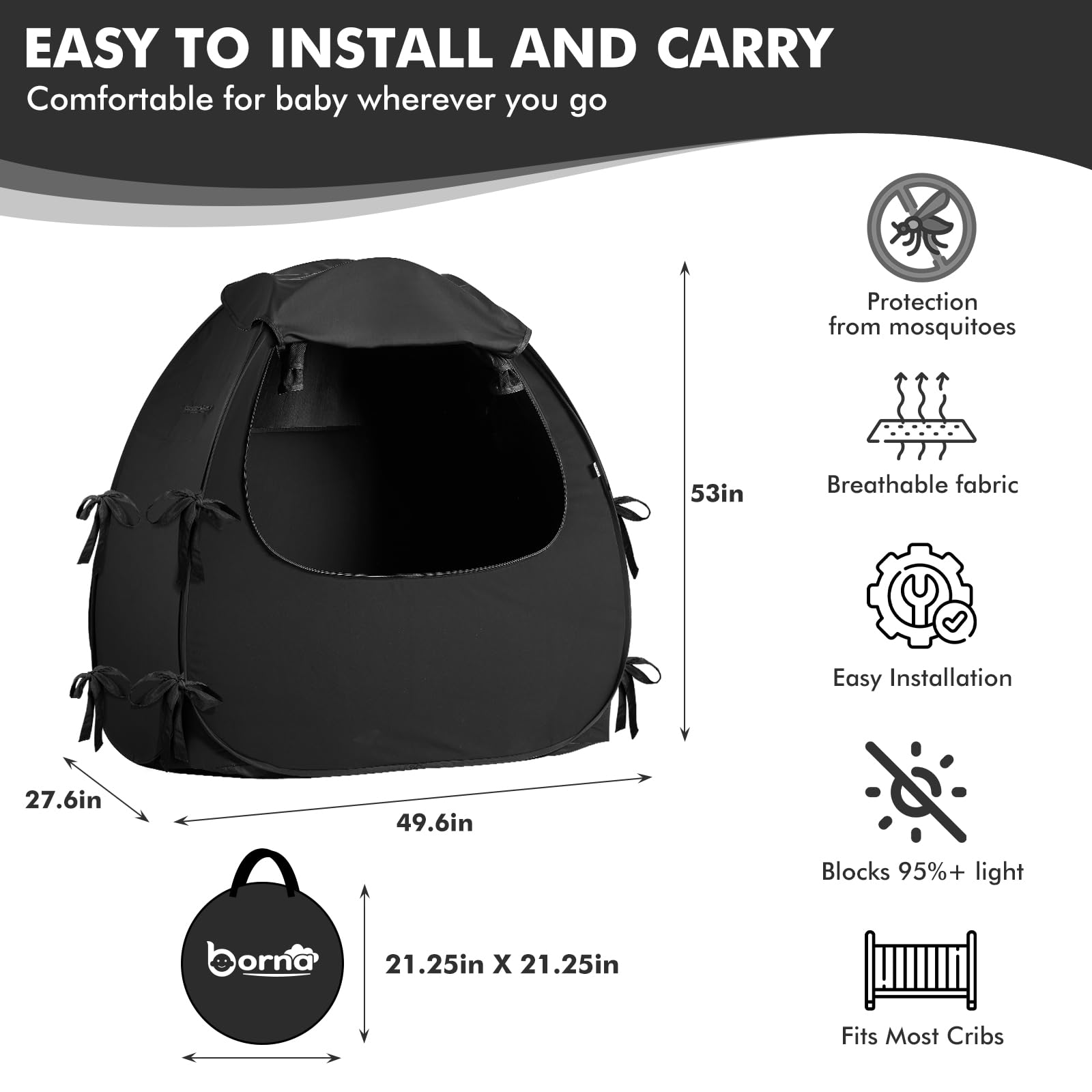 Amazon.co.jp: BORNA (ボルナ) ブラックアウトテント パックアンド