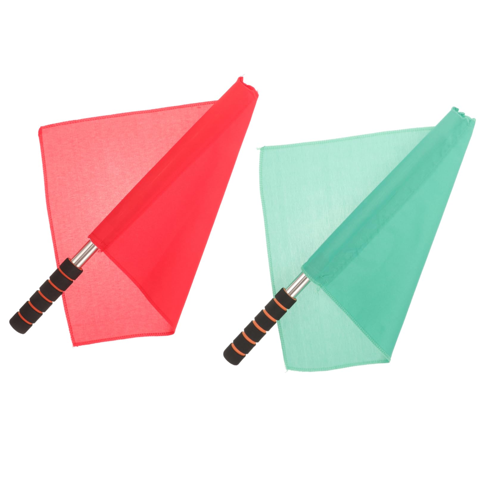 COOLHIYA 2 Pack Referee Flags Football Soccer Flags Red Green Lightweight Design for Use for Sports Games Training