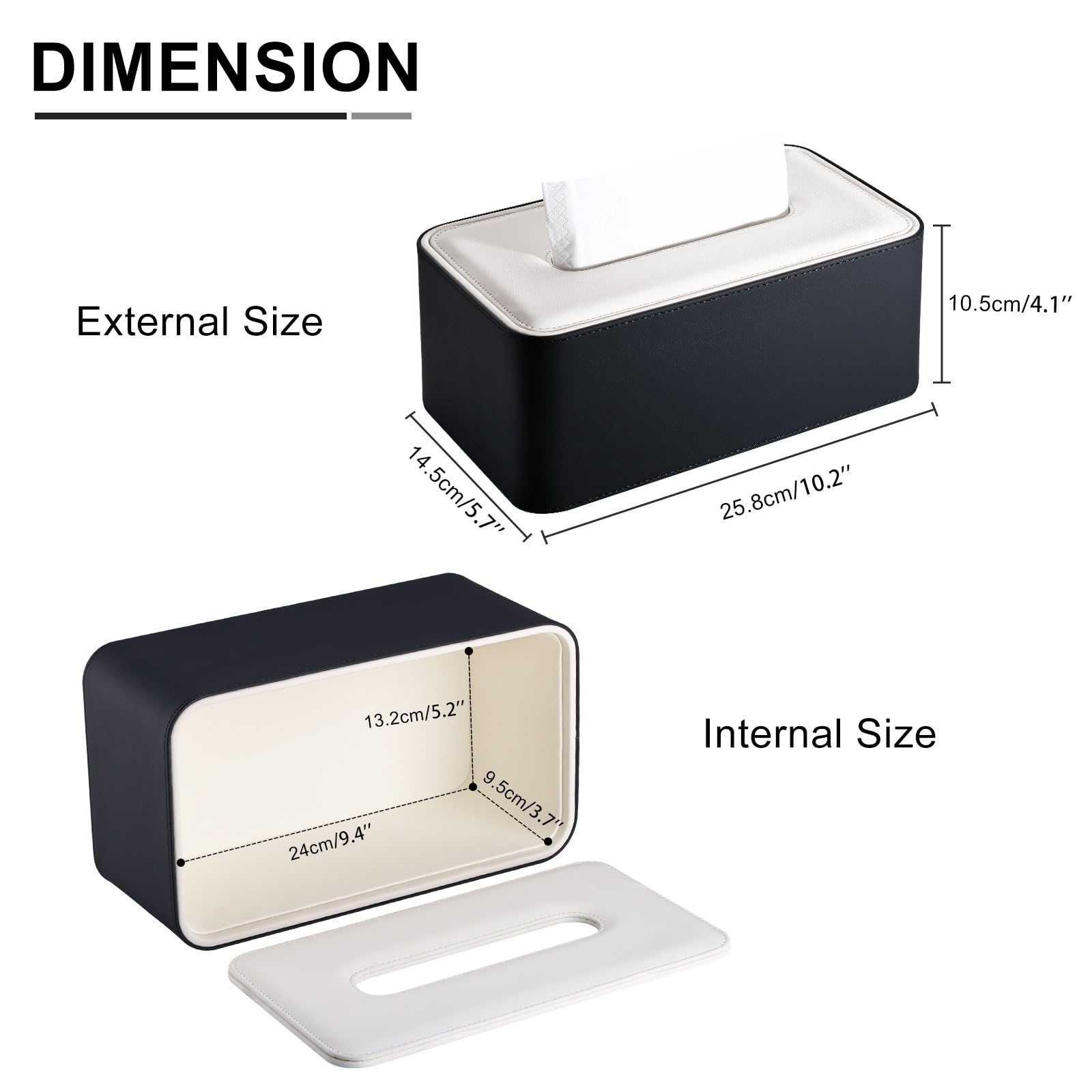 KINGFOM Rectangular PU Leather Tissue Box Cover - Bolivia