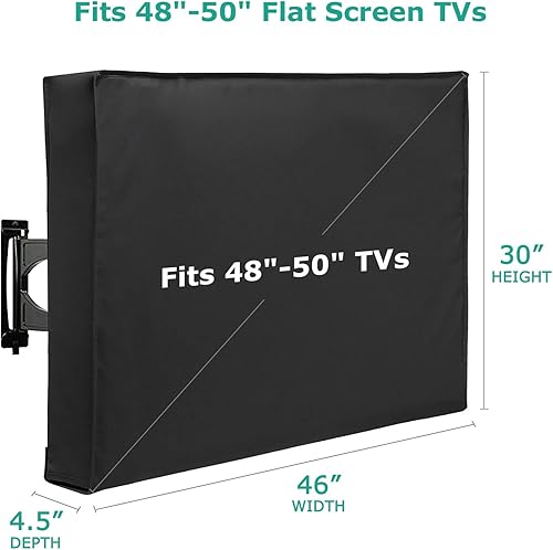 Miniatura 2 de SunPatio Funda de TV para exteriores impermeable y resistente a la intemperie, protector de pantalla de TV para televisores de 48 a 50 pulgadas, se