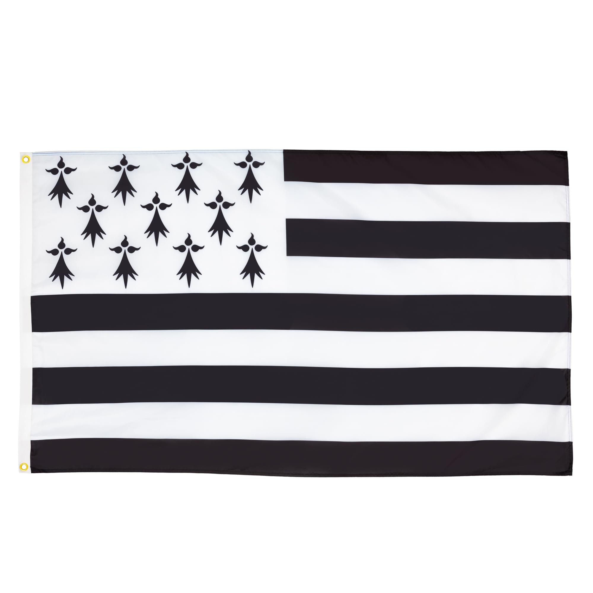AZ FLAG - Set of 10 Breton Flag - 90 x 60 cm - 100% Polyester Breton Flag - France Flag with Integrated Metal Eyelets â image 1