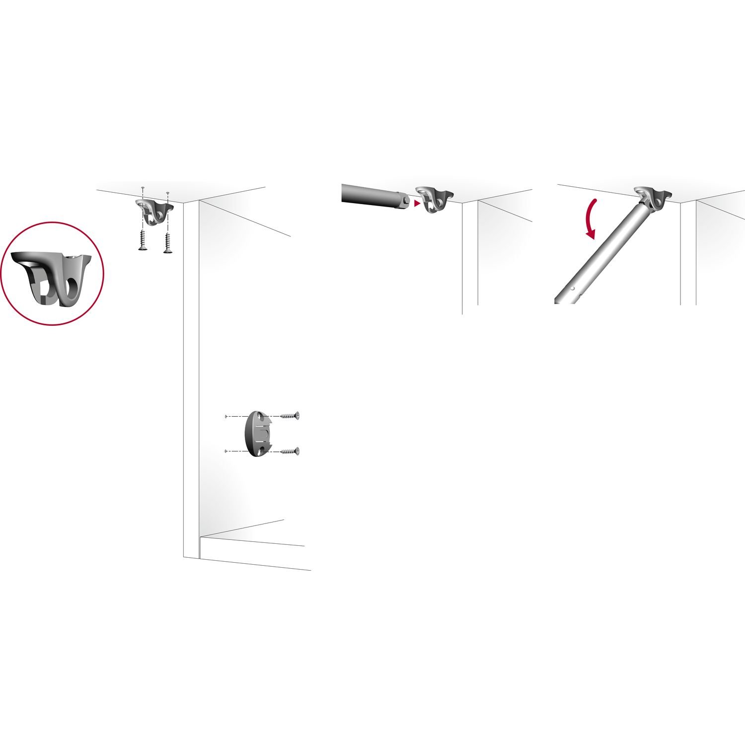 Gedotec Klappenbeschlag Küchen-Schrank Hochstellstütze Selbstöffnend Klappenhalter Küche - Kraby | Möbelbeschlag mit Länge 244 mm | Tragkraft: 90 Newton | 1 Stück - Klappenstütze für Möbel-Schränke