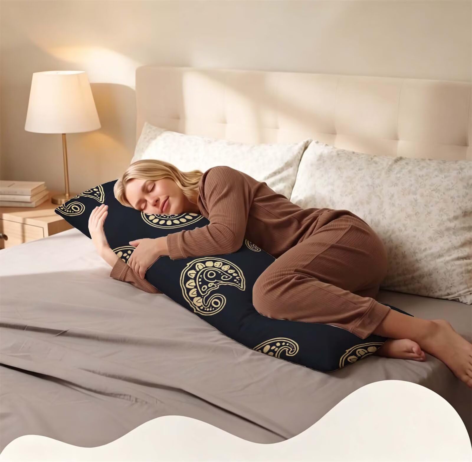 Fodera Cuscino 50 x 150 cm, Nero-19 Velluto Copricuscini Letto, | con Invisibile Cerniera, Morbida e Traspirante, per Biancheria da Letto, Divano, chi Dorme Sul Fianco Semplice-2 j-203
