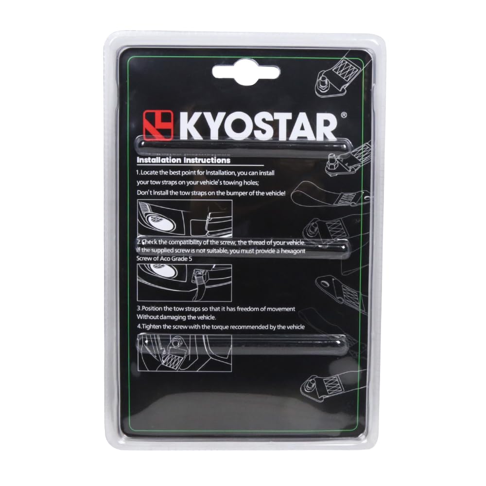 Kyostar Uniwersalny pas holowniczy do haków holowniczych przedniego lub tylnego zderzaka, paski holownicze o wysokiej wytrzymałości, wersja ulepszona (pomarańczowy)