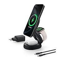 Belkin Caricatore wireless compatibile con MagSafe, stazione di ricarica wireless 3 in 1