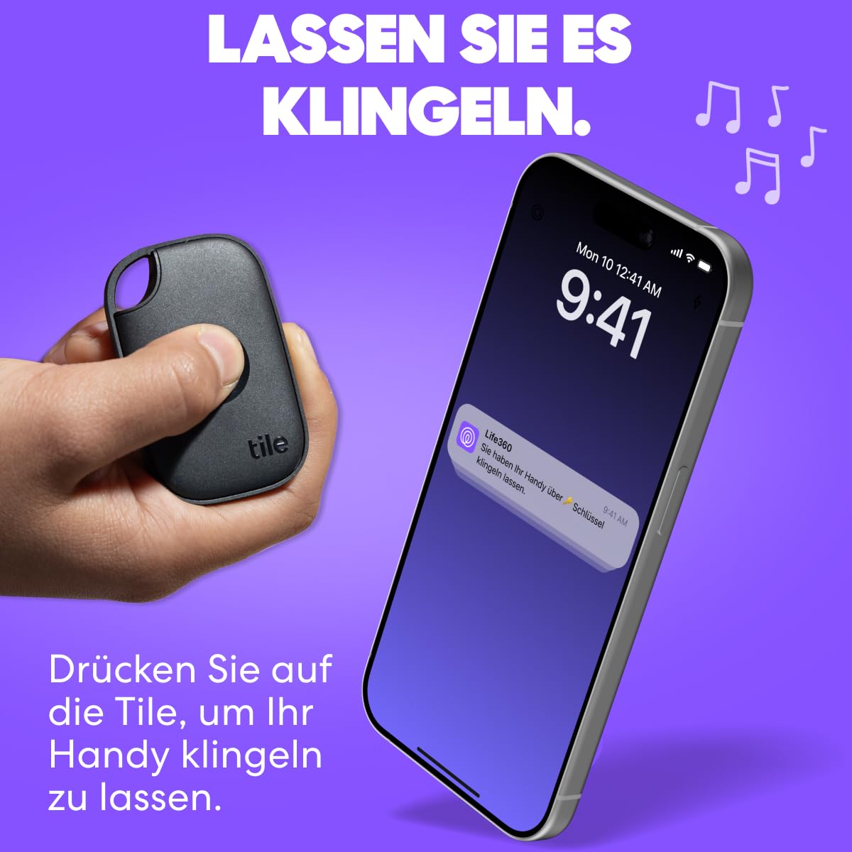 Life360 Tile Pro - Leistungsstarker Bluetooth-Tracker, Schlüssel- und Gegenstandsfinder für Schlüssel, Taschen und mehr. iOS- & Android-kompatibel. Handy-Finder. 2er-Pack (Schwarz/Weiß)