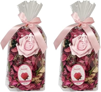 Home Fragrance Perfume Bags, Natural Dried Flowers, Fragrance Bags for Families, Weddings, Cars, Coffee Shops, etc, vase Stuffing and Bowl Stuffing Decoration, 5 Ounces 2 Bags Rose