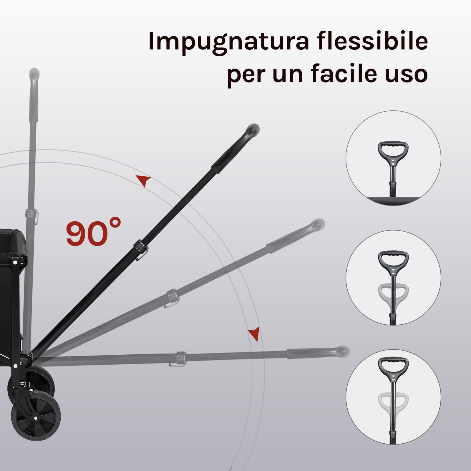 WOLTU Carrello da Giardino Pieghevole, Nero