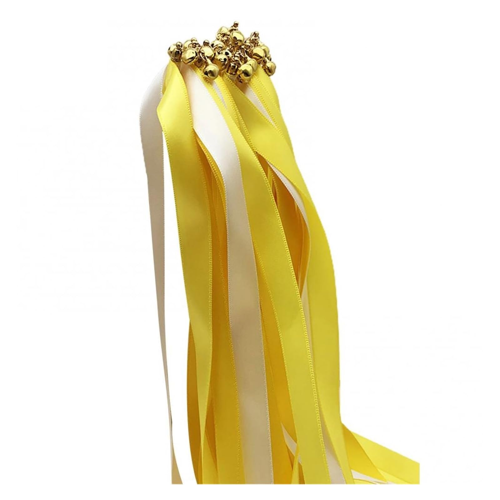 Baguettes à rubans de mariage multicolores avec cloches en bois pour fête | Lot de 25 pièces