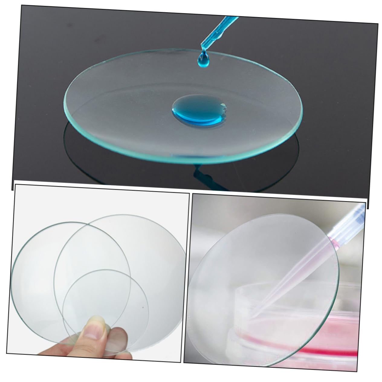 Ipetboom 10pezzi Vetri da Orologio Trasparenti in Vetro per Laboratorio Piatti e Robusti per Esperimenti Scientifici e Coperchi per Becher