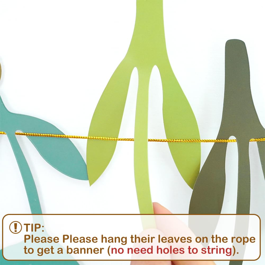 3 Pack Flower Banner, Colorful Floral Leaf Garland, Double-Sided Waterproof Boho Wildflower Party Bunting for Birthday Bridal Shower Garden Tea Party Bridal Shower Bachelorette Backdrop