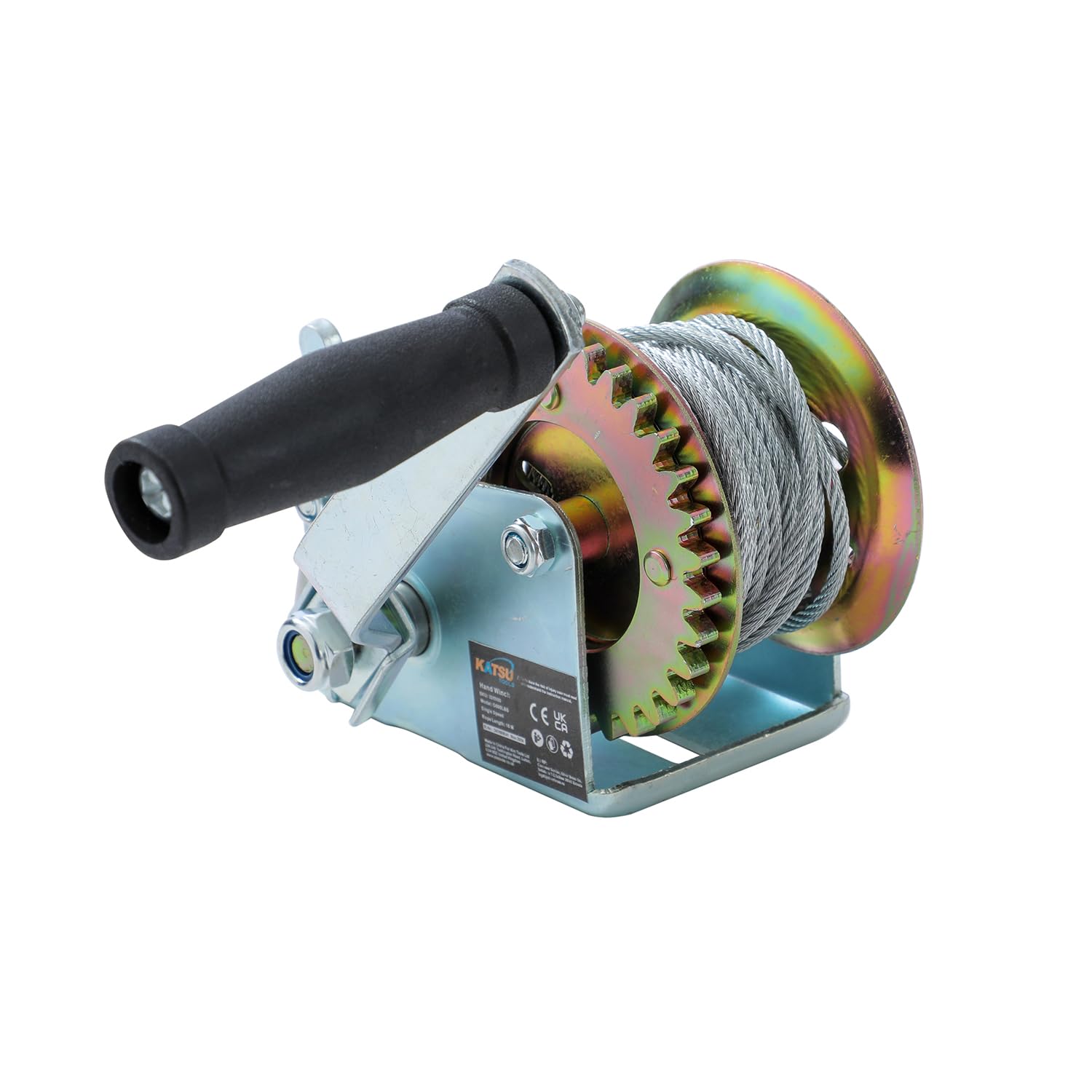 KATSU Tools Cabrestante Manual 600lbs 270kg con Cable de Acero de 10m, para Remolques de Coche, Barco, Camión y Recuperación de Emergencias para SUV ATV UTV 325930