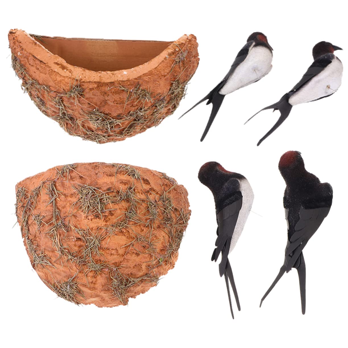 YARNOW 6sets Decorativo Di Nido Di Uccelli Simulazione Per e Fotografia Ornamento Artistico Per Interni Ed Esterni