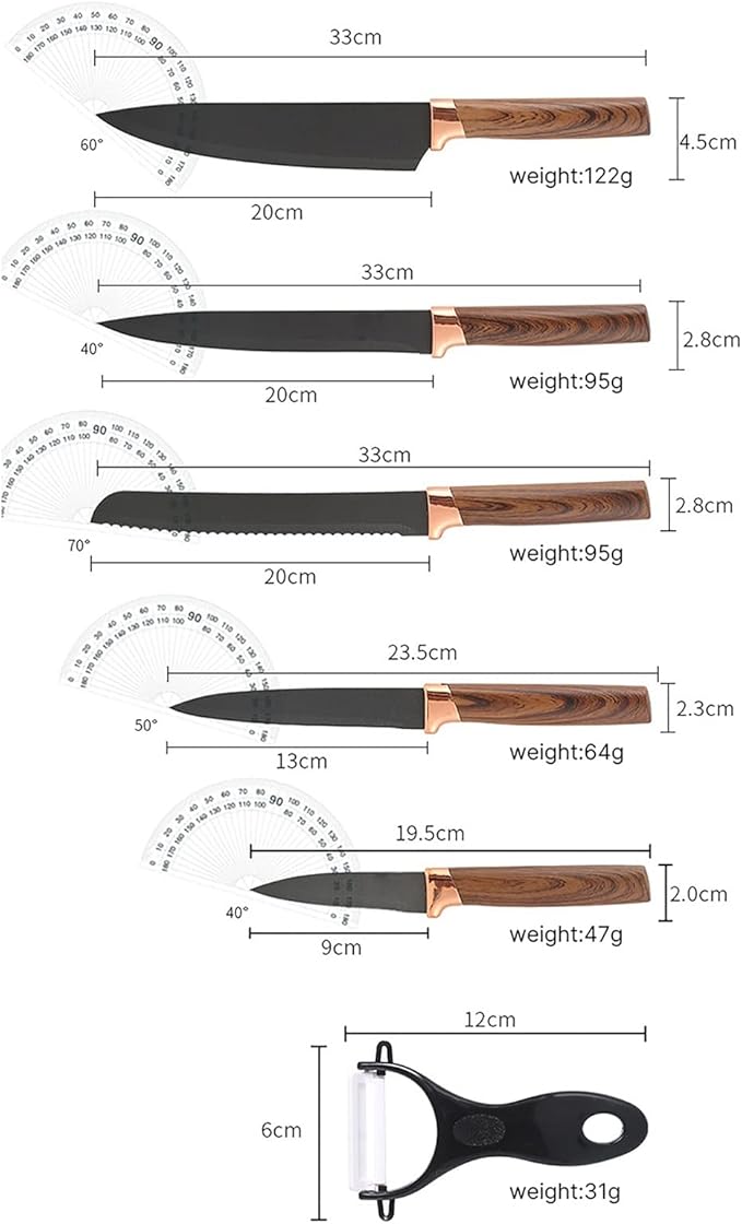 Set Cuchillos Cocina 6 Piezas Acero Inoxidable Forjado miniatura 3