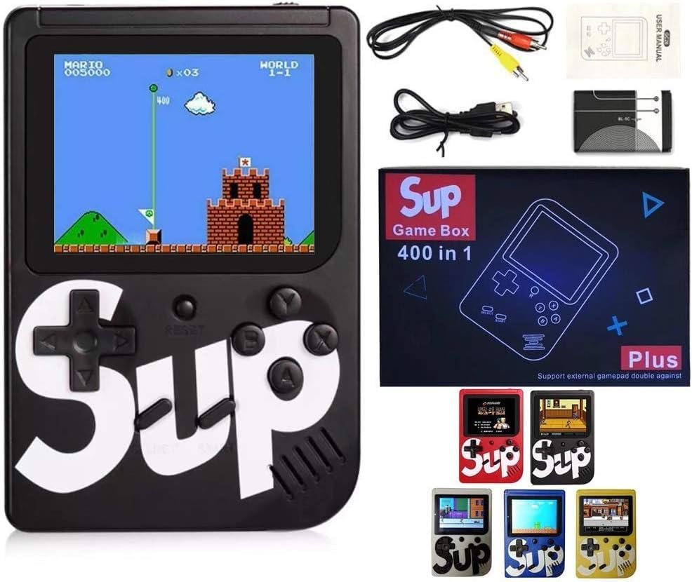 DOMENICO SUP 400 In 1 Handheld Game Mini Retro Game Box - 400 Preloaded Games, And USB Charging Cables With TV Output (Color As Per Availability), Red - Image 5 thumbnail