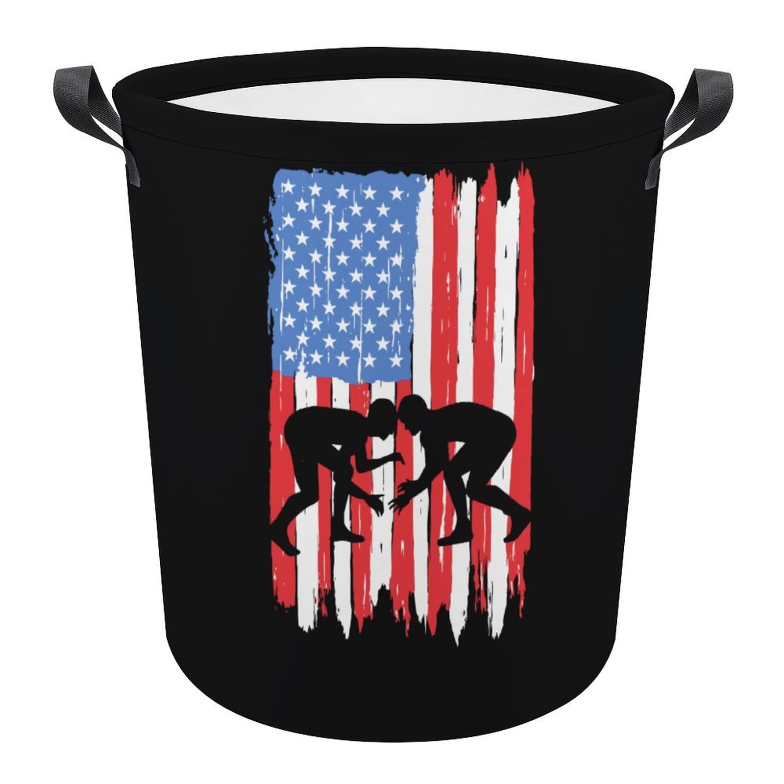 United States wrestling Flag Foldable Laundry Basket Storage Laundry Hamper Large Toy Organizer Basket