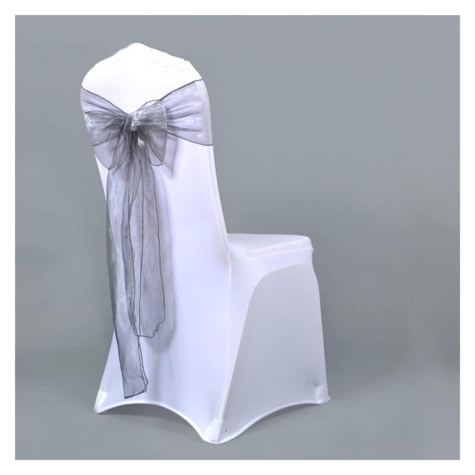 RZQVHBKXWGT chair sashes,25pcs 275cm Sheer Chair Sashes Band Ribbon Belt Bow Cover Wedding Party Birthday Banquet Ceremony Decoration,red (Color : Blu)(Gris)