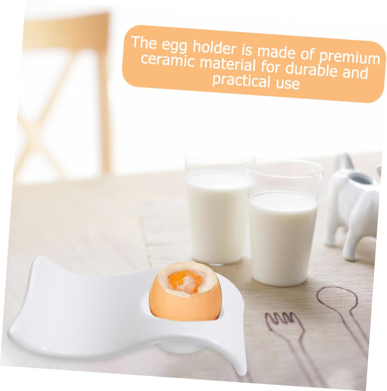 2pcs Microwave Egg Holder Ceramic Egg Stand Storage Tray for Kitchen Decor