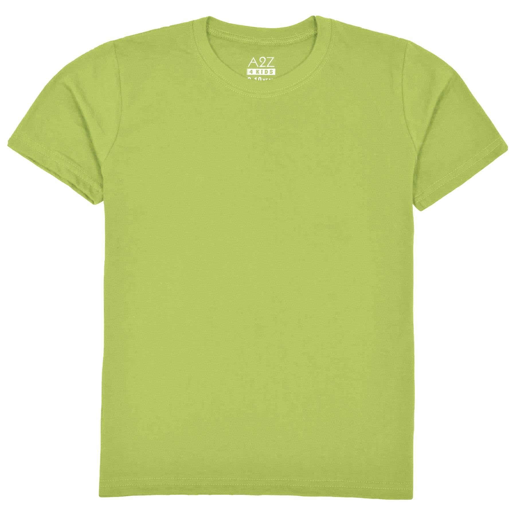 A2z 4 Kids Boys Lime Cotton T-Shirt Plain - Pl T Shirt 13