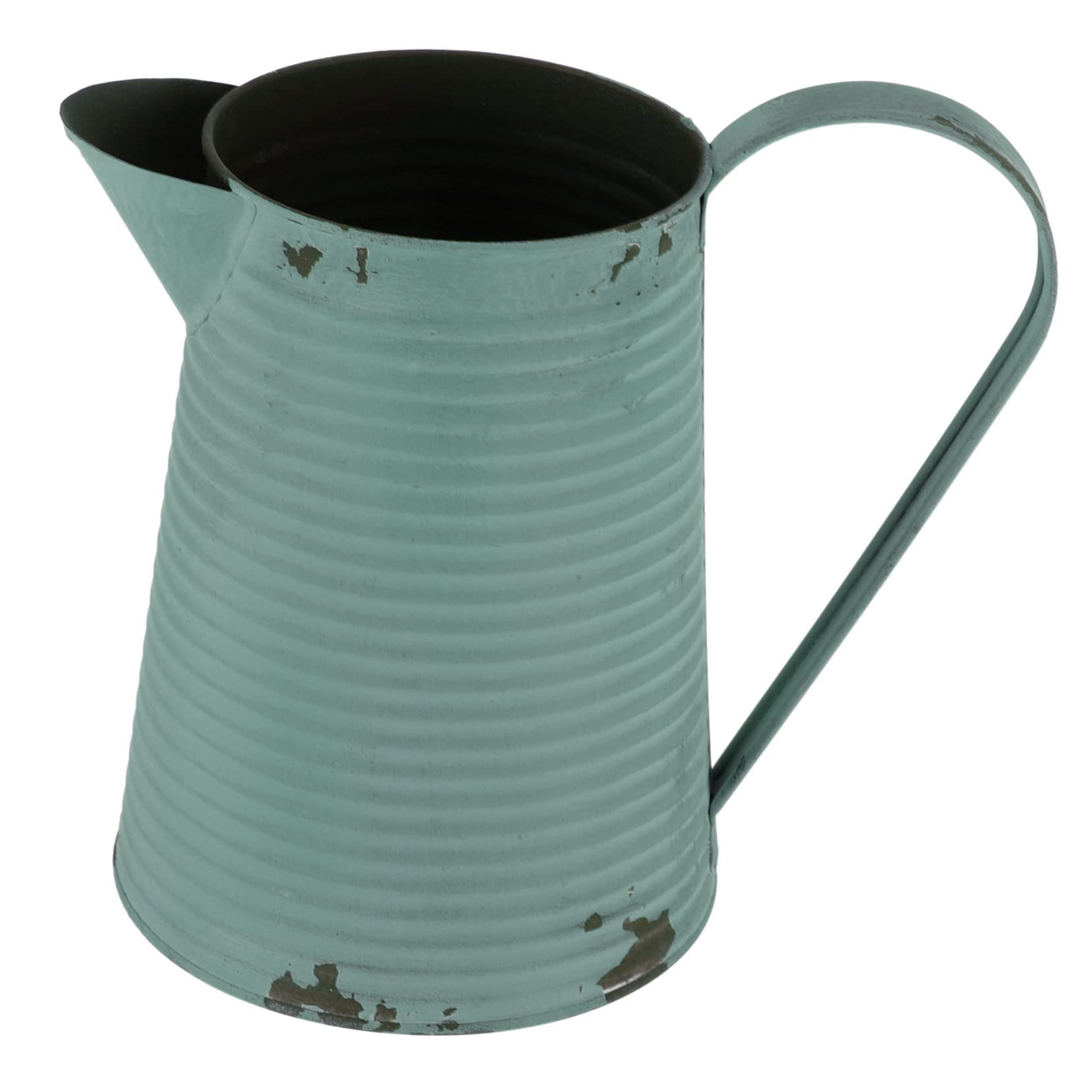 Gogogmee Dark Green Vintage Iron Kettle Flowerpot Large Decorative Vase Rustic Flower Storage Pot Random Color