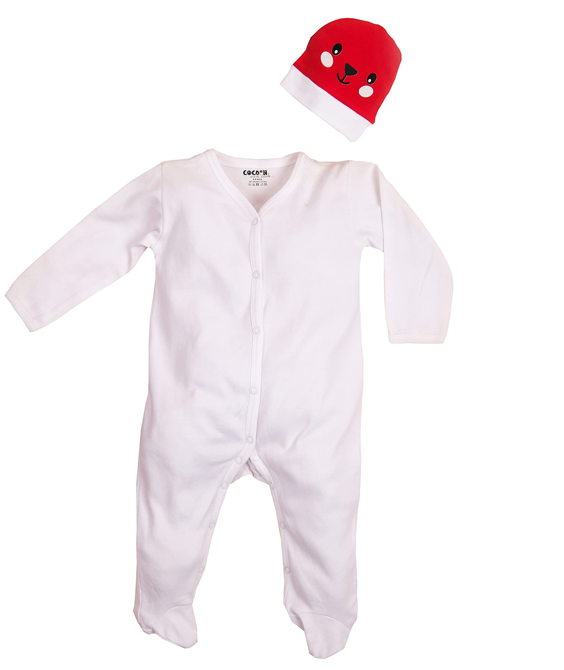 Cocoon OrganicsPlain White Black Rib Ultra Soft Organic Cotton Bodysuit Romper Unisex Baby Wear for Newborn and All Other Size Babies