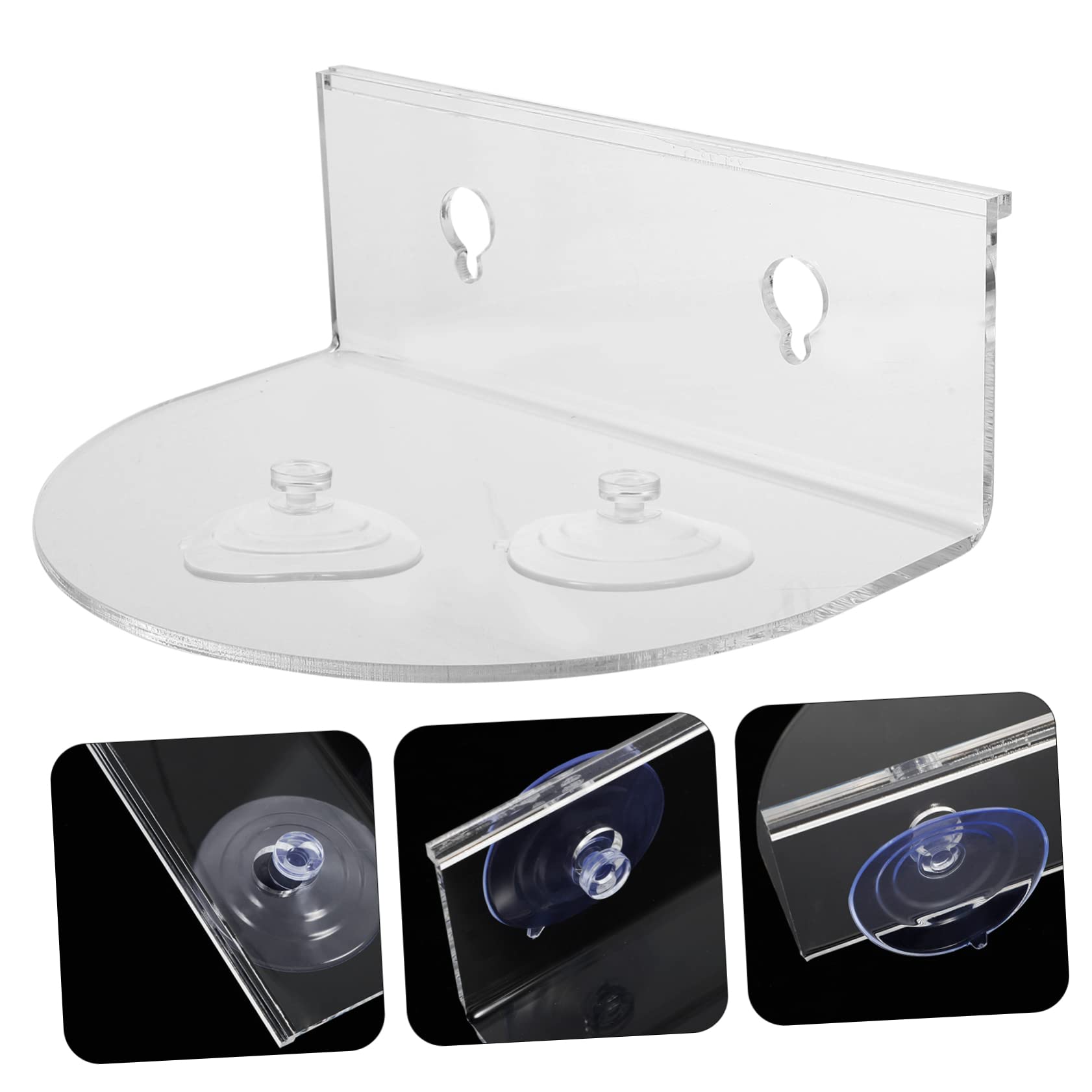 Happyyami Acryl Fensterregal für Pflanzen mit Saugnapf Tragfähig ohne Bohren für Küche und Wohnzimmer