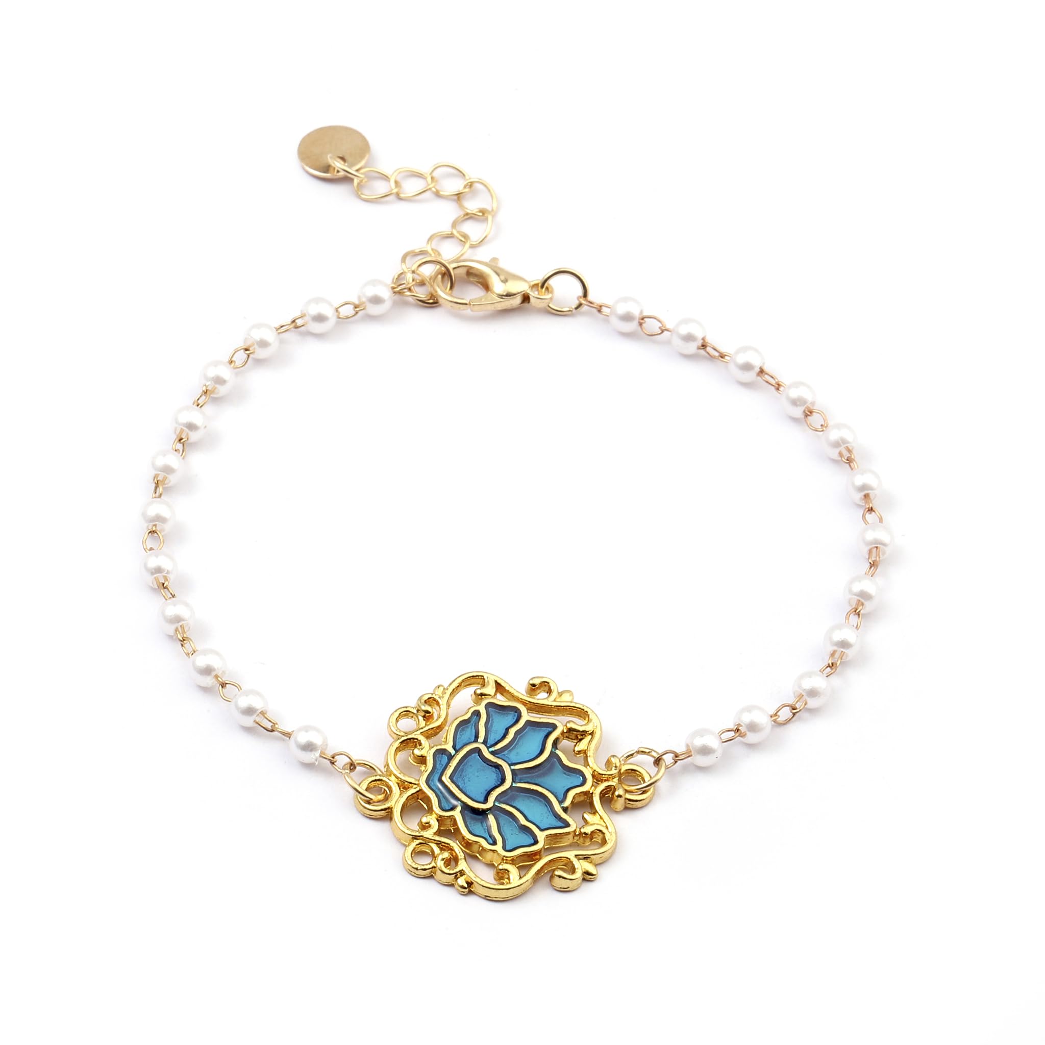 Salty Serenity Lotus Charm Wrist Bracelet for Women | Hand Band for Girls |Stylish Accessories Bracelets for Girlfriend & Wife | Gift for Diwali, Anniversary, Engagement, Birthday & Everyday Wear (B0DBM56Y9C) Amazon Price History, Amazon Price Tracker