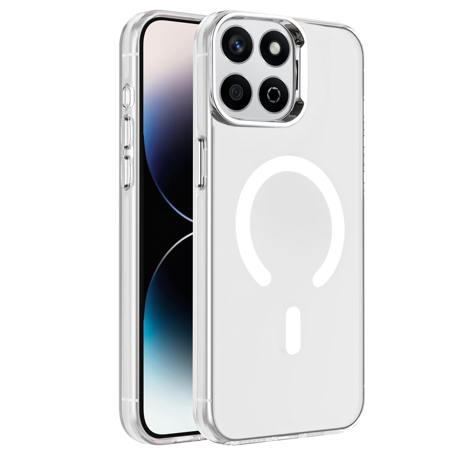 Dl3 Mobilak Case For Honor X7D Case Crystal Clear [Not Compatible with MagSafe] Soft TPU Gel Case Flexible Silicone Anti-Scratch Transparent TPU Cover - White