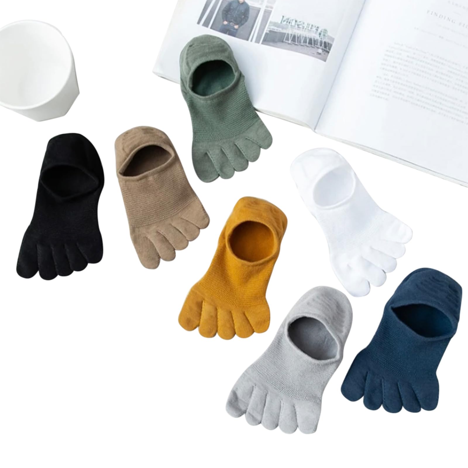 5 Finger Socks For Men With 100% Combed Organic Cotton Socks For all Season Wear Breathable, Odour Free & Anti-bacterial, Stylish Low cut, With Ultimate Comfort(Size-UK-3-UK-7)-image-10
