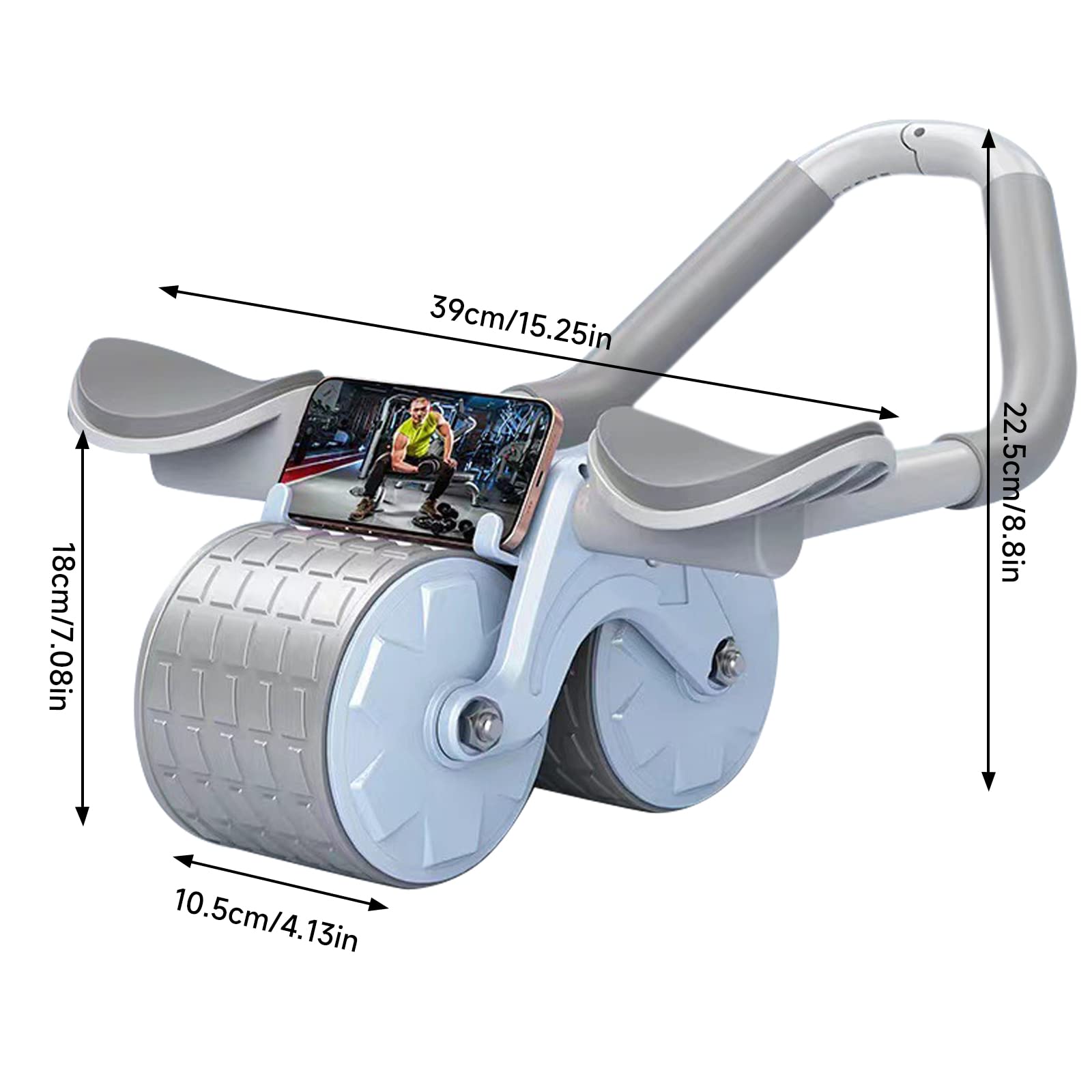 Ab Roller Rad mit Kniematte, Automatische Rebound Abdominal Rad, Ab Workout Ausrüstung Ab Stimulator Übungsräder für Home Gym, Ab Roller für Männer und Frauen Abs Workout