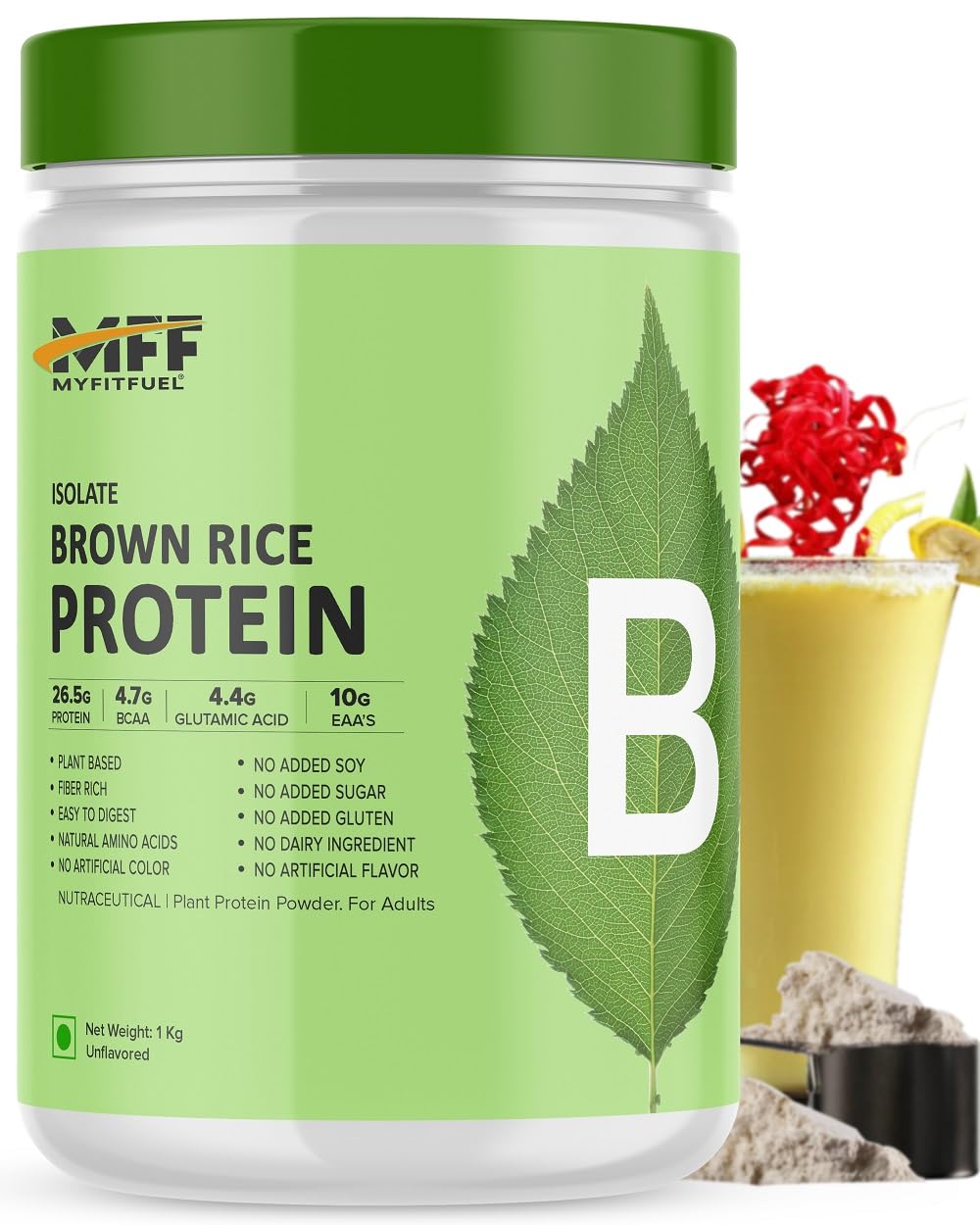 MyFitFuel Plant Brown Rice Protein, 1Kg (Unflavored)