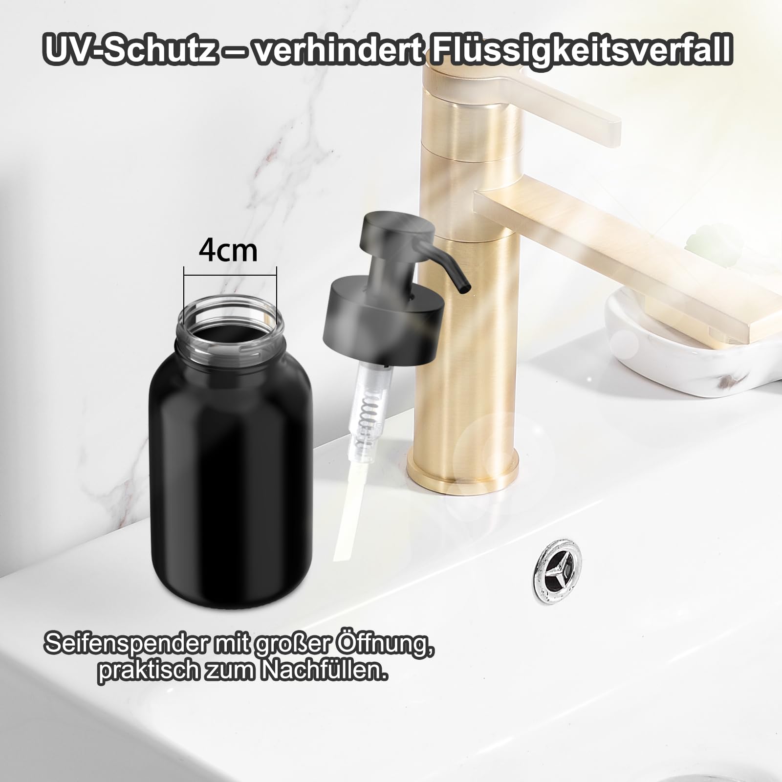 Glazen zeepdispenser, bruin, met wandhouder, zeepdispenser 250 ml