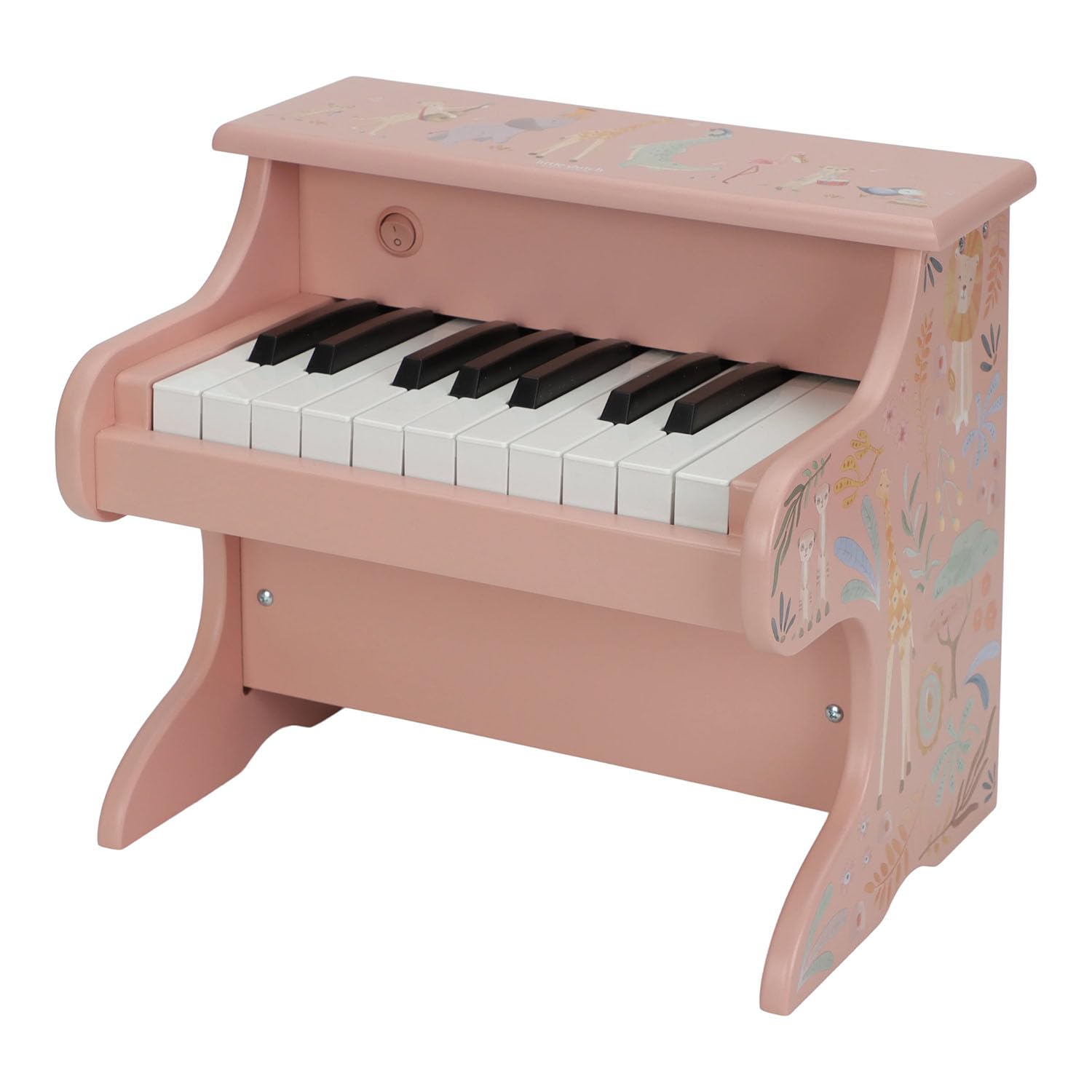 Little Dutch Kinder Piano - Klavier - Holzklavier - Holzpiano - für Mädchen ab 3 Jahren - Safari Friends - rosa