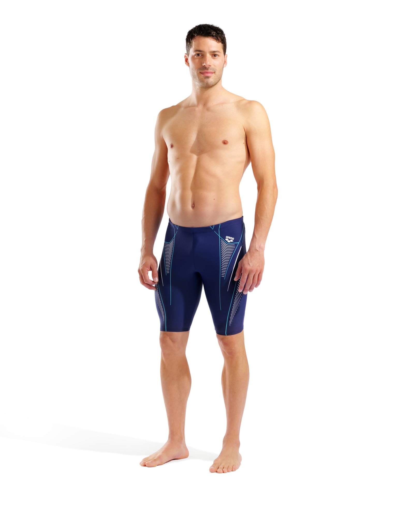 ARENA M NEO Stream Swim Jammer Black-Turquoise-Team Orange