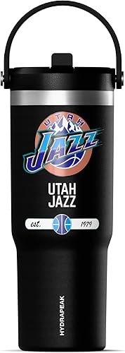 Miniatura 14 de Hydrapeak x NBA Vaso Nomad con Licencia Oficial de Golden State Warriors de 32 oz con Asa y Tapa con Popote, Botella de Agua de Acero Inoxidable a