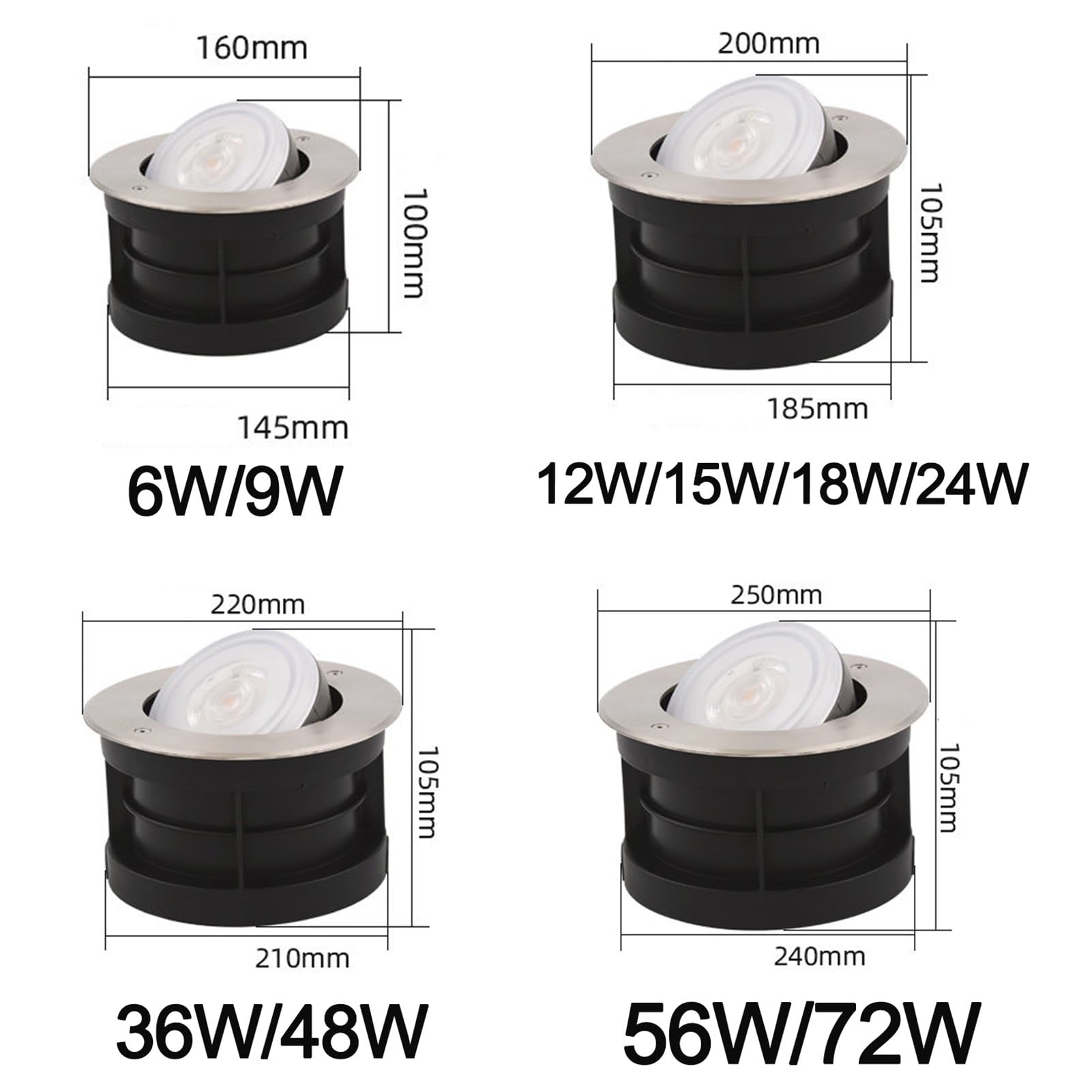 Lampy ogrodowe do zabudowy w ziemi – regulowana pod kątem oświetlenia podłoża LED, 220 V LED do zabudowy w podłodze, wodoszczelność IP65, oświetlenie krajobrazu, lampa ziemna (zielone światło