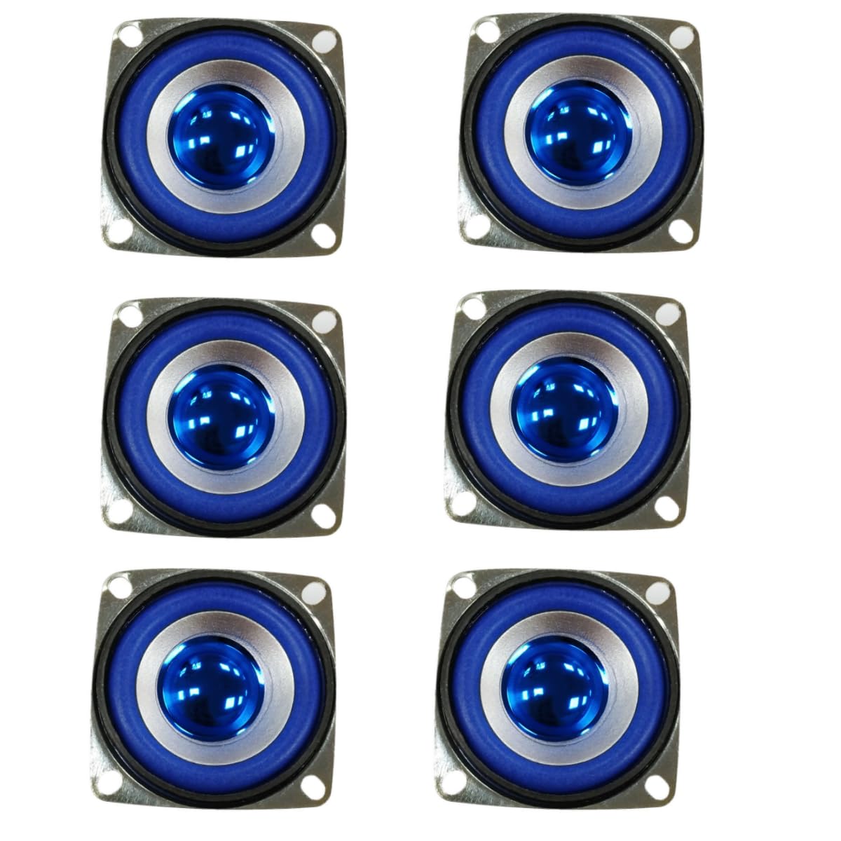 6PCS 4Ohm 5W Full Range Audio Speaker Bass Stereo Woofer Loudspeaker Compatible with Arduino (Blue)
