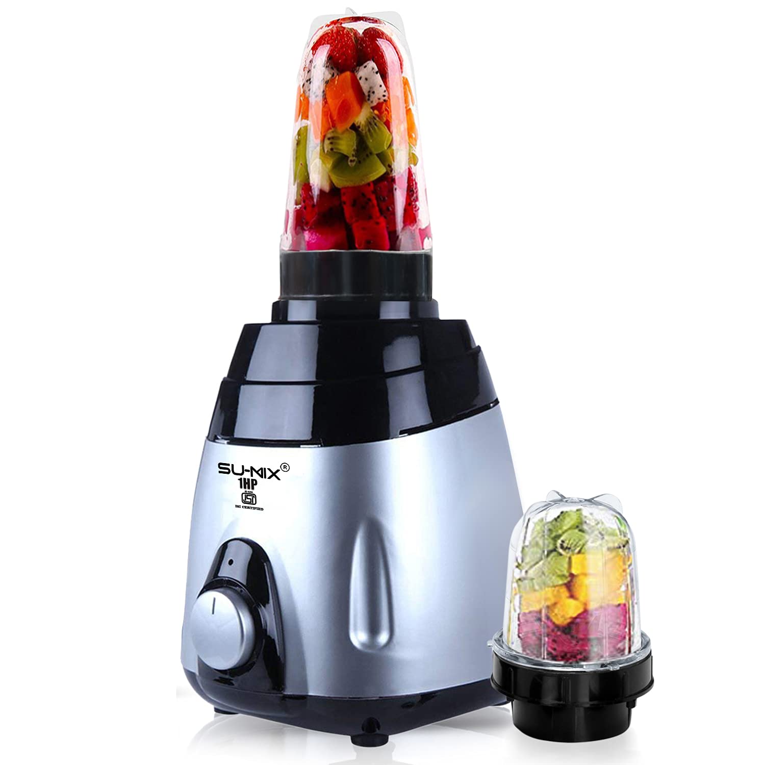 Su-mix VGBMA21 1HP Mixer Juicer Grinder with 2 Jars (1 Large Bullet and 1 Small Bullet) - Black Silver