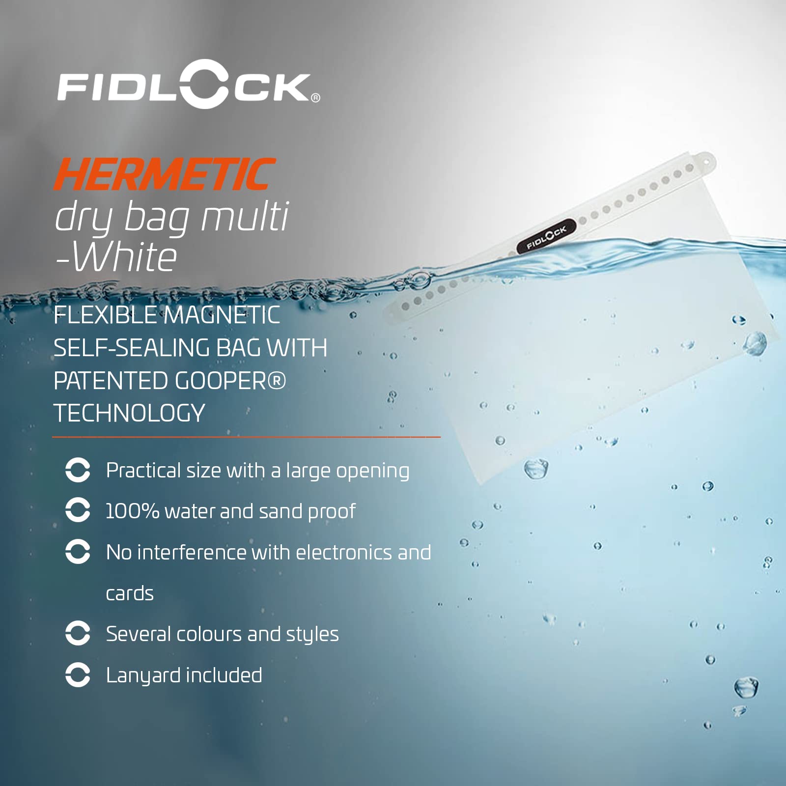 Fidlock Schutzhülle Hermetic Dry Bag Multi Dokumente Tasche Staub Wasserdicht