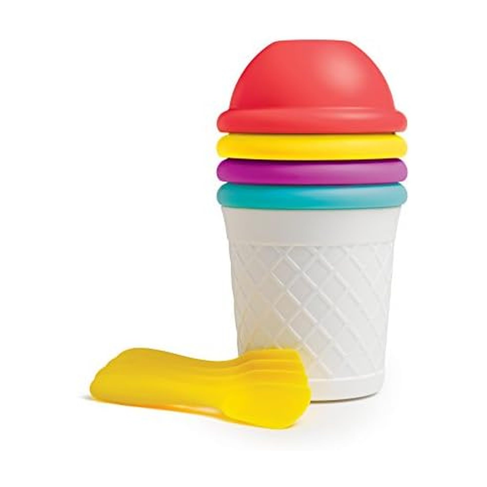 Chefn Sweet Spot Ice Cream Bowl and Spoon Party Set, Plastic, Mixed, Set of 4