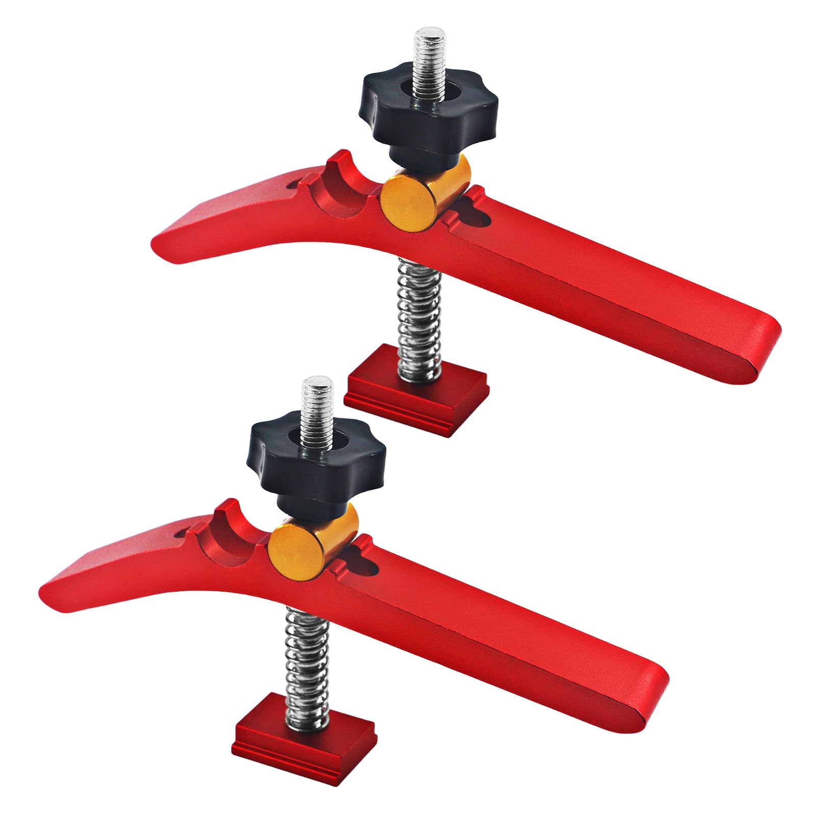 SUNOYA Rail à T Nut: 2 Pièces Alliage D'aluminium Robuste, Serre-Joints à Rainure en T et Positionnement, Pour le Travail du Bois et du Métal (Rouge)