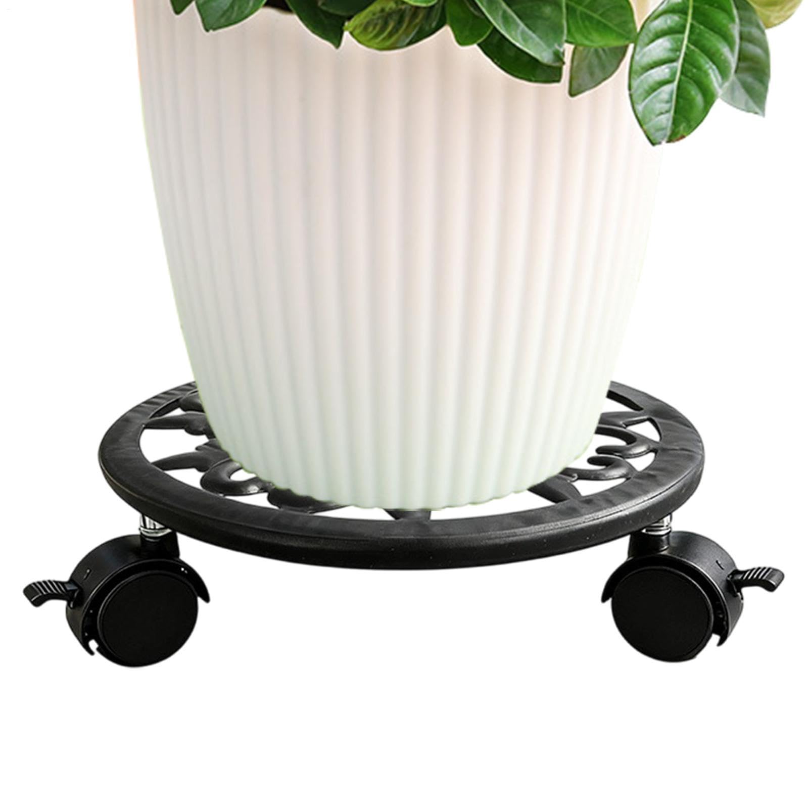 Wheeled Plant Stand Heavy Duty Metal Planter Tray