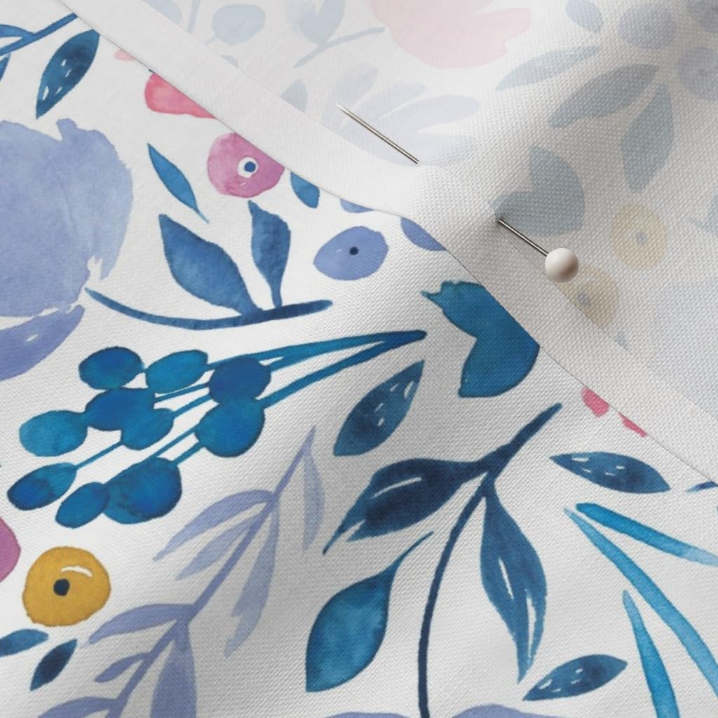 Spoonflower Fabric - Easter Floral Spring Blooms Watercolor Printed on Petal Signature Cotton Fabric Fat Quarter - Sewing Quilting Apparel Crafts Decor
