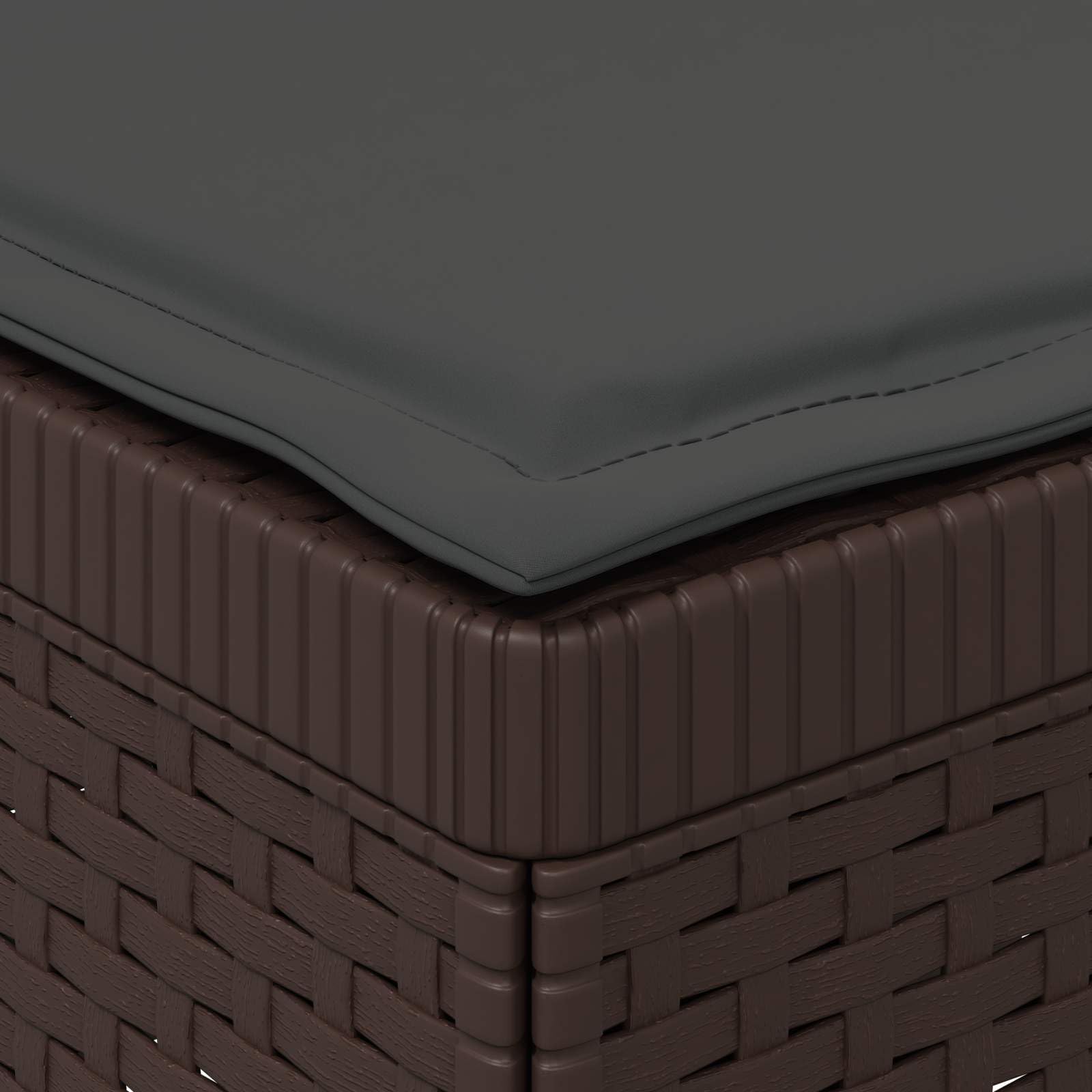 Hothingwell Sofa ogrodowa 1-osobowa z poduszką o wyglądzie rattanu PP Brązowy | Trwała konstrukcja polipropylenowa, odporna na warunki atmosferyczne, łatwa pielęgnacja, na taras balkonowy