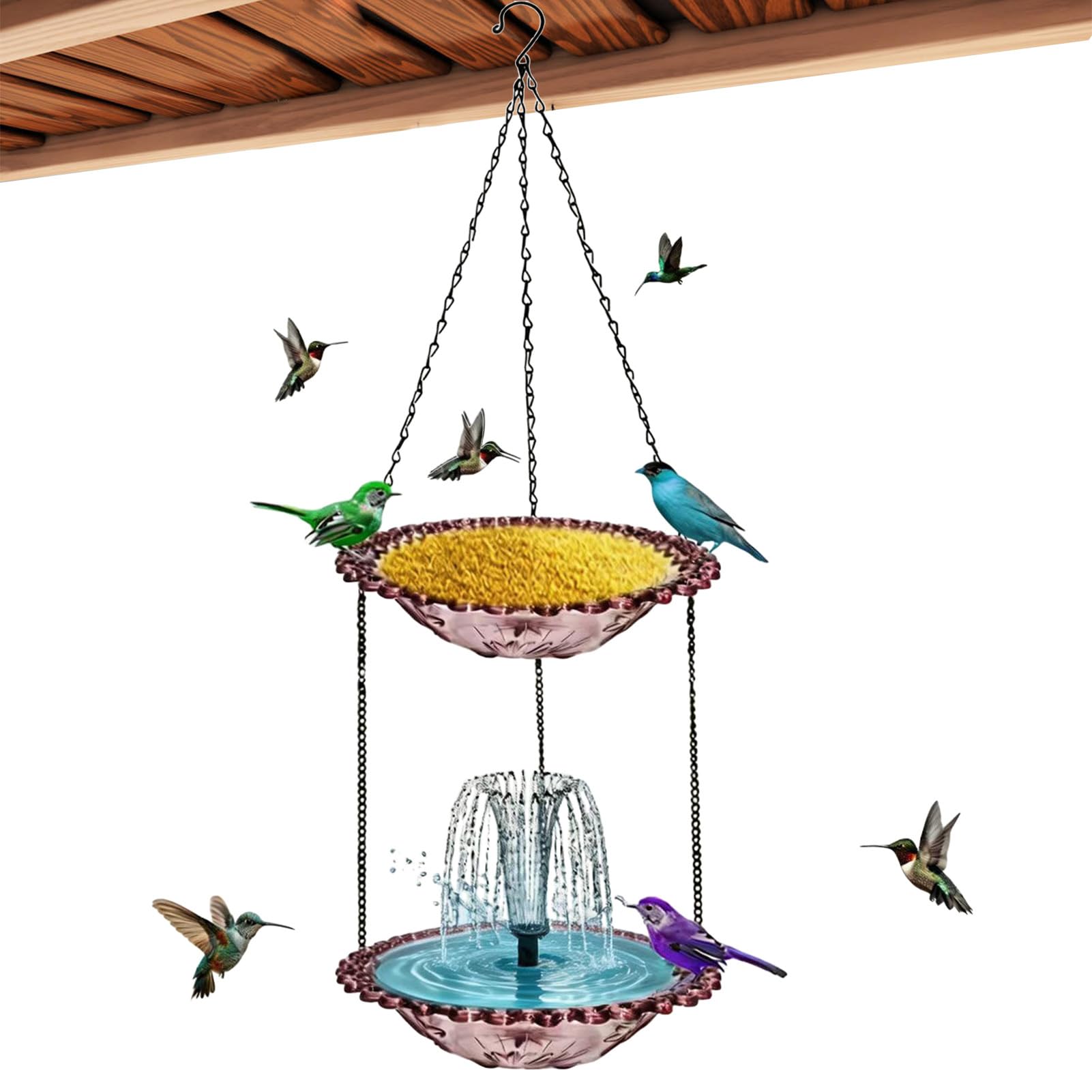 Fuente Solar para Pájaros con Bebedero Resistente a la Intemperie con | Fuente solar para pájaros Para Jardín, Piscina, Terraza, Patio, Traspatio, Terreno, Hogar,