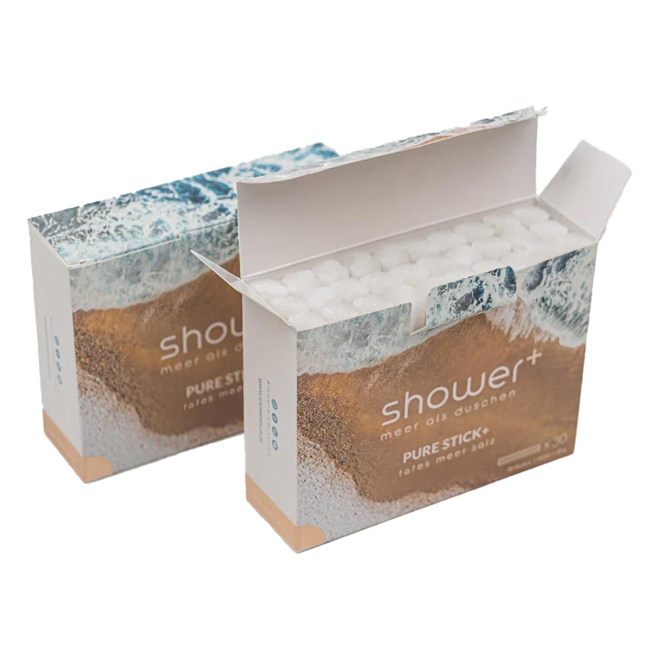shower+ Salzdusche Sticks+ | Günstiges 30er Pack Pure Stick+ | Totes Meer Salz
