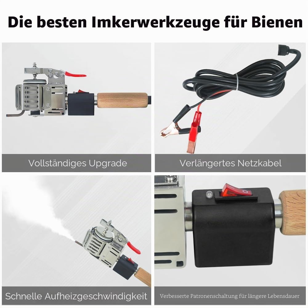 Oxalsäure Verdampfer, 180W 12V Vaporizer für Bienenstock, Imkereiausrüstung für Bienenstock, Thermostatische Steuerung, Keine Rückstände | Thermostatische Steuerung, keine Rückstände, Imkereiwerkzeuge für die Bienenstockwartung