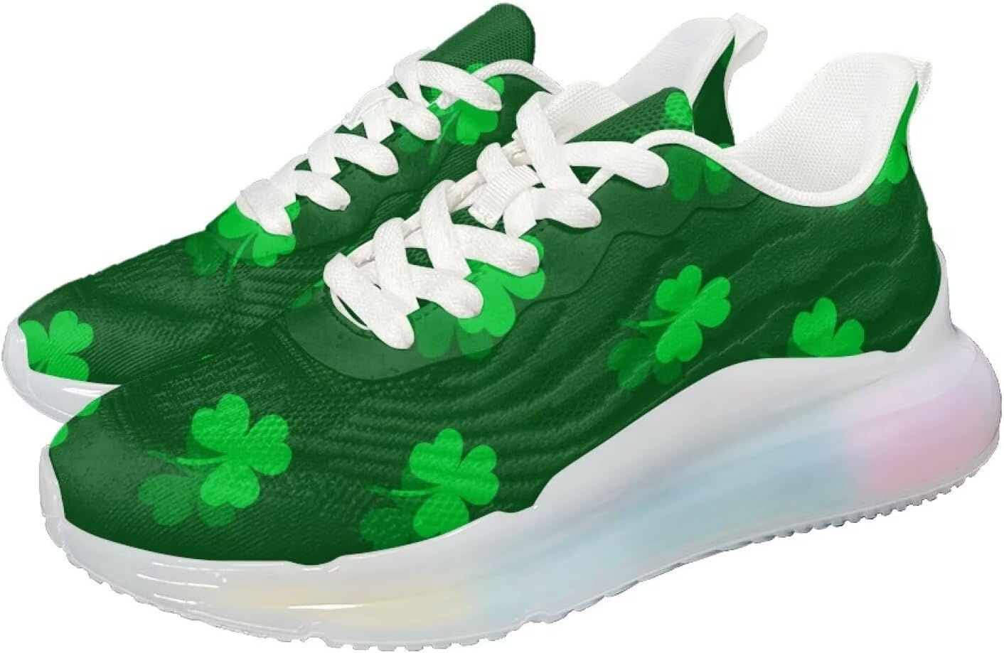 Breathable Walking Shoe Fashion Atmospheric Cushion Running Shoes for Women Comfort Soft Rubber Sole Non Slip Shoes for Gym Size 6-11 White Sole