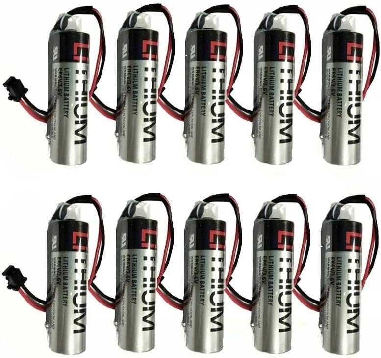 10PCS ER6V3.6V ER6VC119A119B 2400mAh PLC Batería para Toshiba batería no recargable con enchufe negro